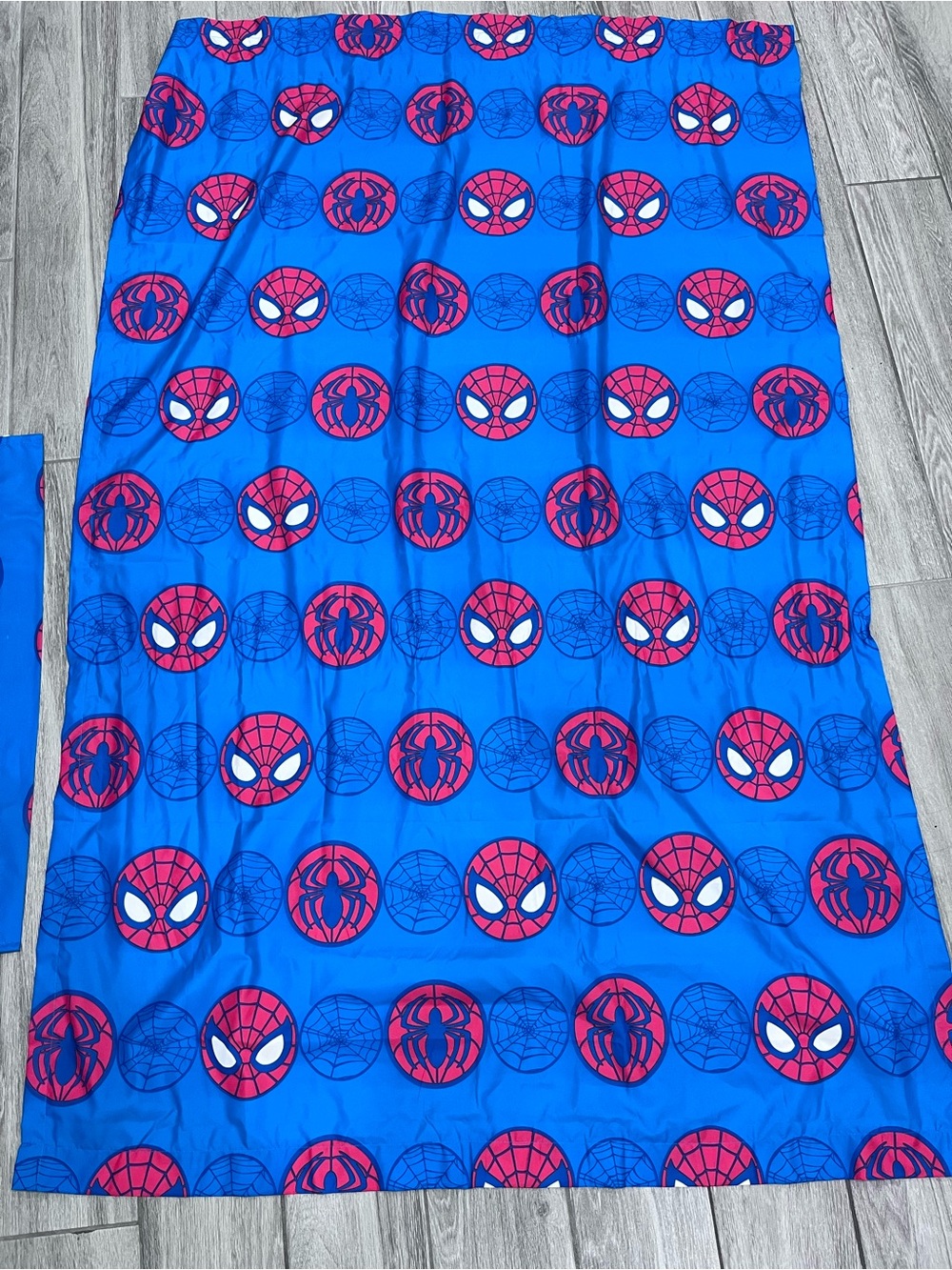 Blue Spider-Man Pattern Kids Curtain Sets - Blue/Red